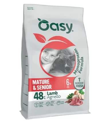 Oasy monoprotein formula cane mature senior agnello 10 kg
