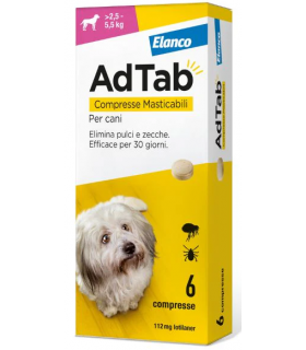 Adtab cani 2,5-5,5 kg 6 compresse 112 mg