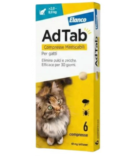 Adtab gatti 2-8 kg 6 compresse 48 mg