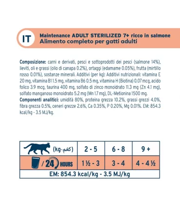 Forza 10 gatto botanicat sterilized 7+ anni salmone bustina 80 gr