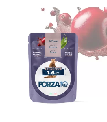 Forza 10 gatto botanicat sterilized 1-6 anni anatra bustina 80 gr