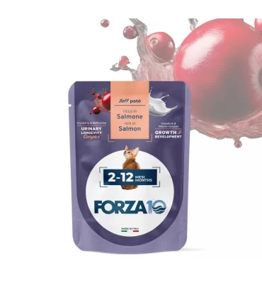 Forza 10 gatto botanicat kitten 2-12 mesi salmone bustina 80 gr