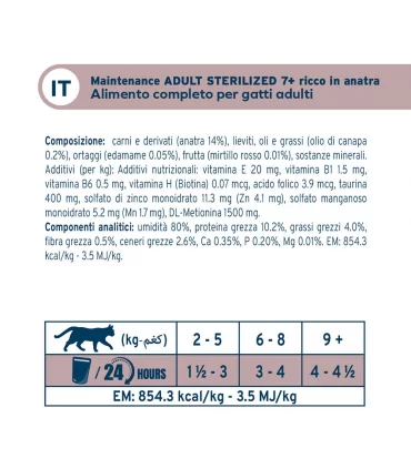 Forza 10 gatto botanicat sterilized 7+ anni anatra bustina 80 gr