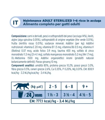 Forza 10 gatto botanicat sterilized 1-6 anni acciughe bustina 80 gr