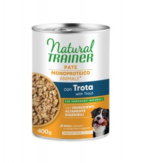 Natural trainer cane pate monoproteico con trota medium & maxi 400 gr