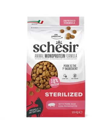 Schesir gatto monoprotein sterilized con prosciutto 1,5 kg