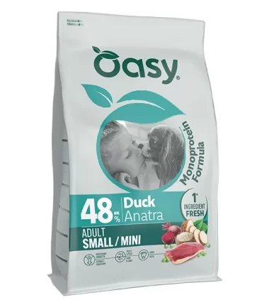 Oasy monoprotein formula cane adult small mini anatra 800 gr
