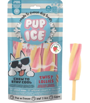 Pup ice twist lollies fragola & vaniglia 3 pezzi 102 gr
