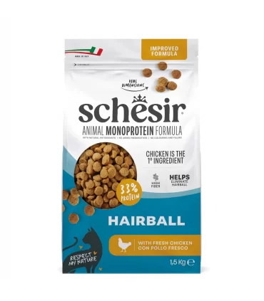 Schesir gatto monoprotein hairball con pollo 1,5 kg
