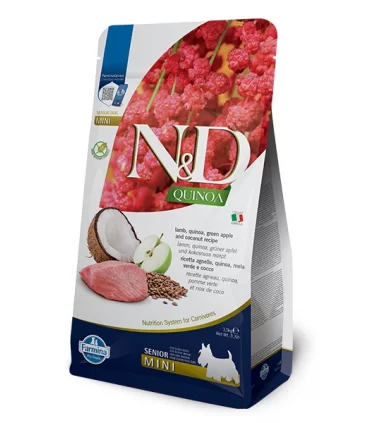 Farmina n&d quinoa cane senior mini agnello mela verde e cocco 1,5 kg