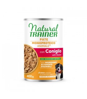 Natural trainer cane pate monoproteico con coniglio medium & maxi 400 gr