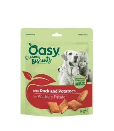 Oasy snack cane creamy biscuits con anatra e patate 80 gr