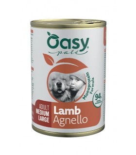 Oasy monoprotein formula cane adult medium large pate agnello umido 400 gr