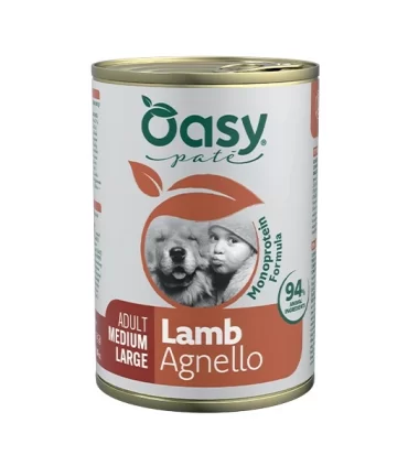 Oasy monoprotein formula cane adult medium large pate agnello umido 400 gr