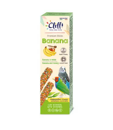 Cliffi sticks pappagallini esotici con banana e miele "banana" 60 gr