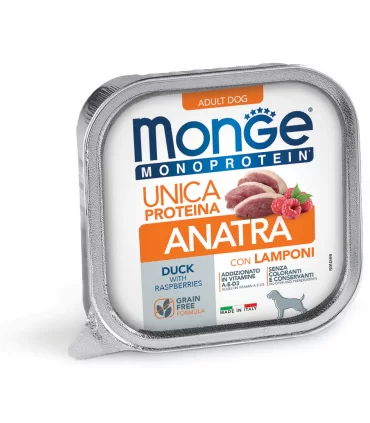 Monge cane monoprotein anatra con lamponi 150 gr