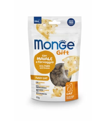 Monge gatto gift fussy cat con maiale e formaggio 60 gr