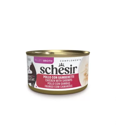Schesir gatto pollo con gamberetti in brodo 70 gr