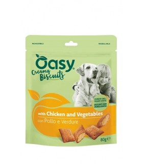 Oasy cane creamy biscuits con pollo e verdure 80 gr