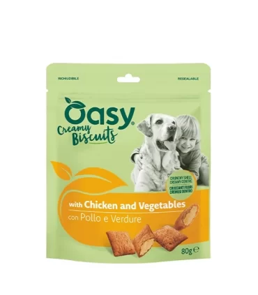 Oasy cane creamy biscuits con pollo e verdure 80 gr