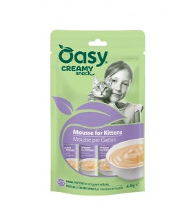 Oasy kitten creamy snack mousse tonnetto e salmone 4x15 gr