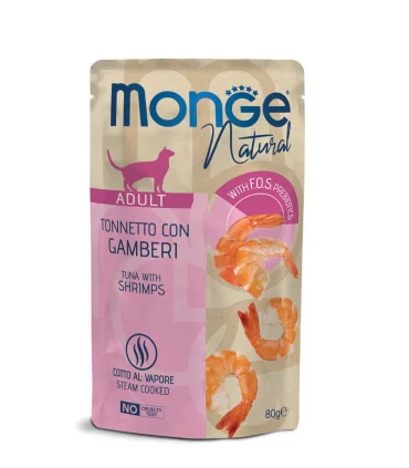 Monge natural gatto adult tonnetto con gamberi bustina 80 gr