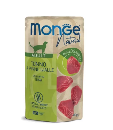 Monge natural gatto adult tonno a pinne gialle bustina 80 gr