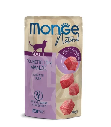 Monge natural gatto adult tonnetto con manzo bustina 80 gr