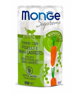 Monge supreme kitten tonno con piselli e baby carrots bustina 80 gr