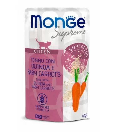 Monge supreme kitten tonno con quinoa e baby carrots bustina 80 gr