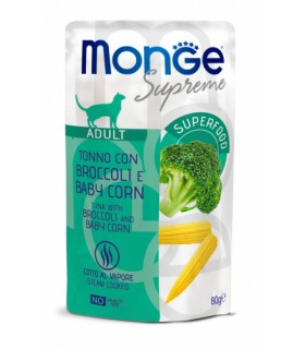 Monge supreme gatto adult tonno con broccoli e baby corn bustina 80 gr