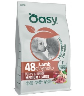 Oasy monoprotein formula cane puppy & junior medium large agnello 2 kg