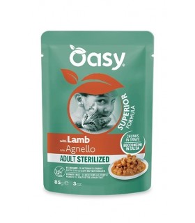 Oasy superior formula gatto adult sterilized agnello bustina 85 gr