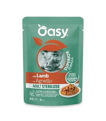 Oasy superior formula gatto adult sterilized agnello bustina 85 gr