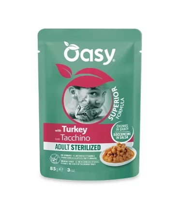 Oasy superior formula gatto adult sterilized tacchino bustina 85 gr