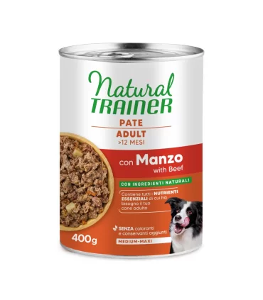 Natural trainer cane pate monoproteico con manzo medium & maxi 400 gr