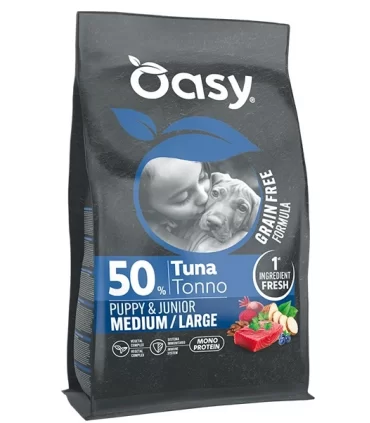 Oasy grain free formula puppy & junior medium large tonno 10 kg
