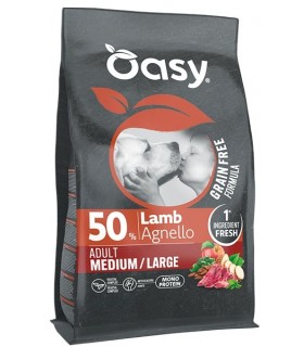 Oasy grain free formula cane adult medium large agnello 10 kg