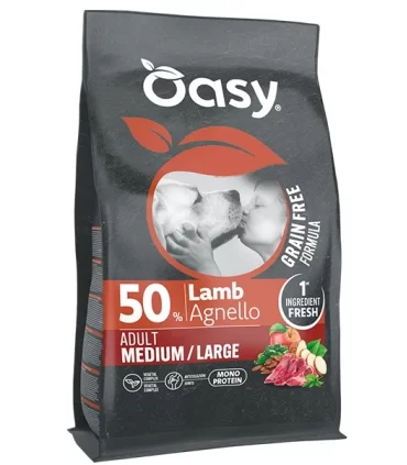 Oasy grain free formula cane adult medium large agnello 10 kg