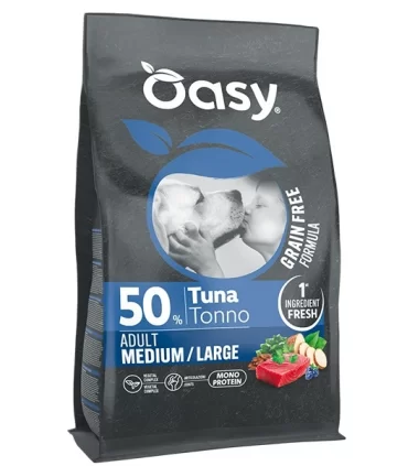 Oasy grain free formula cane adult medium large tonno 10 kg