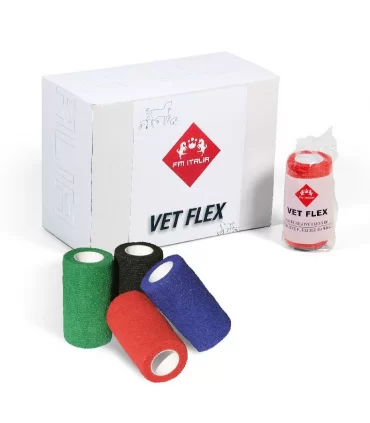 Fm italia vet flex fasce coesive flessibili 10 cm rosso