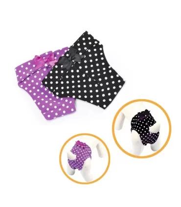 Camon mutandinina viola pois con fiocco 40 cm taglia 5