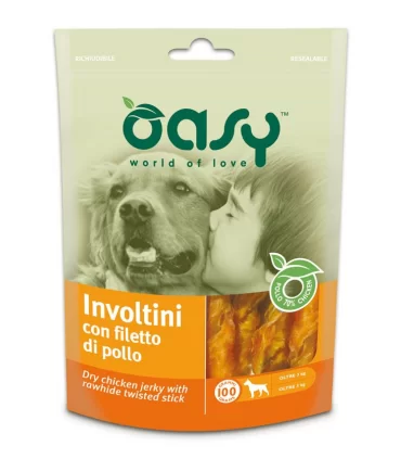 Oasy snack cane involtini con filetto di pollo 100 gr
