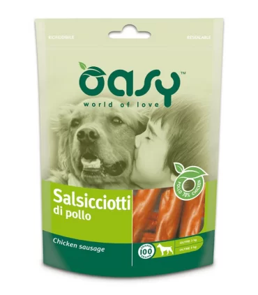 Oasy snack cane salsicciotti di pollo 100 gr