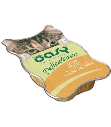 Oasy gatto delicatesse pate con pollo vaschetta 85 gr