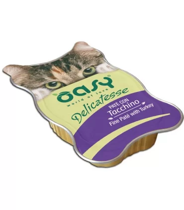 Oasy gatto delicatesse pate con tacchino vaschetta 85 gr