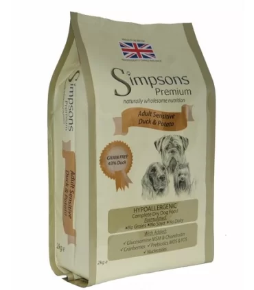 Simpsons cane adult sensitive anatra e patate 12 kg