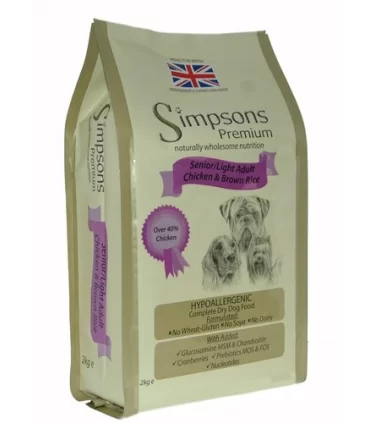 Simpsons cane senior light pollo e riso integrale 12 kg