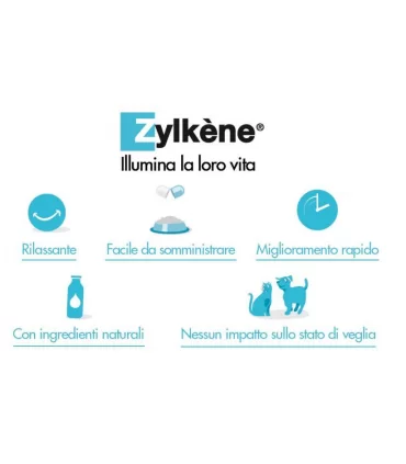Vetoquinol zylkene cani e gatti 20 capsule sotto 10 kg 75 mg