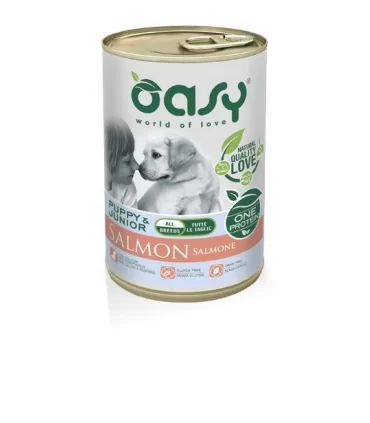 Oasy cane puppy & junior all breeds salmone umido 400 gr